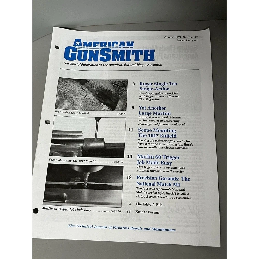 American Gunsmith Magazine 2011 Full Year Lot Of 12- Firearms Repair Maintenance